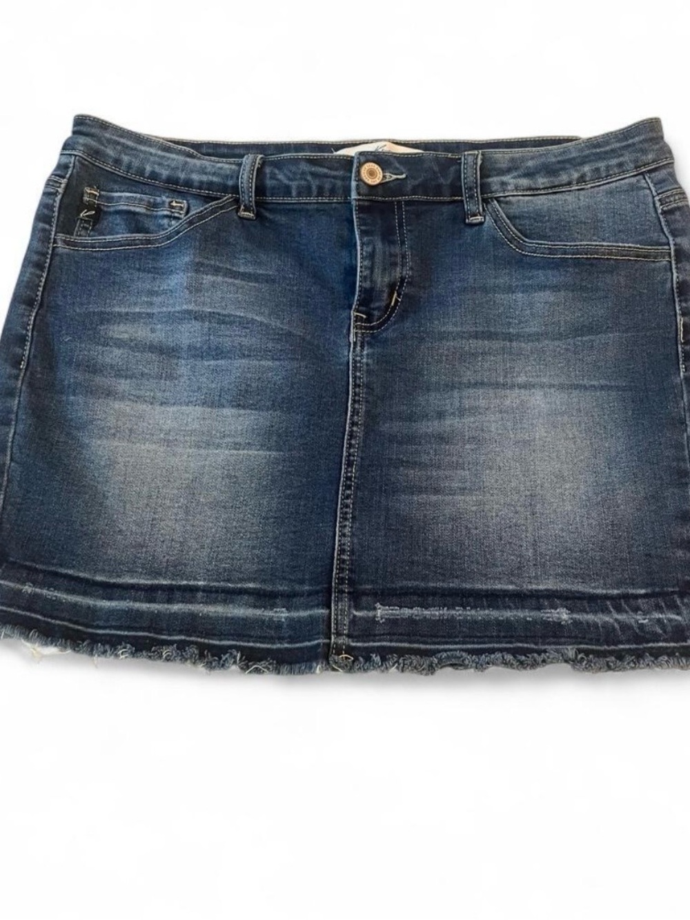 KanCan Indigo Washed Denim Mini Skirt